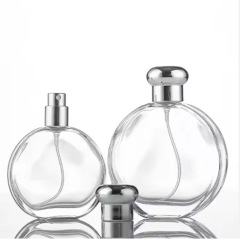 30ml 50ML transparent oblate perfume bottle thick bottom bayonet perfume spray bottle glass sub-bottle