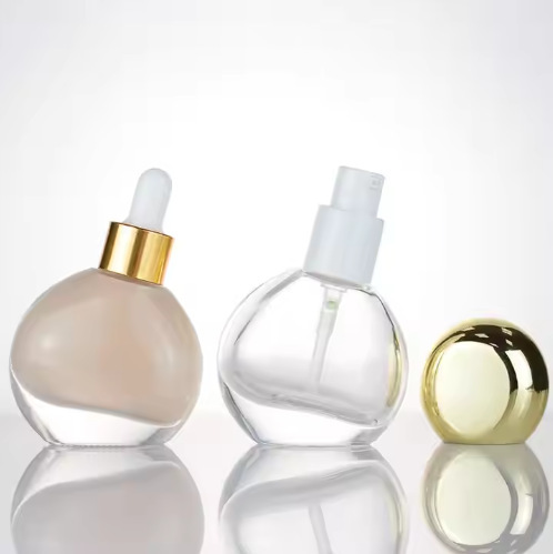30ml small light bulb liquid foundation bottle irregular isolation cream glass essential oil bottle essence dropper bottle