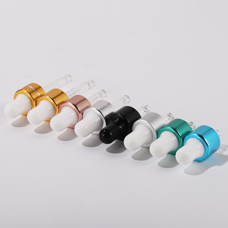 1-5ml transparent small essential oil bottle 2ml color anodized aluminum ring dropper bottle small sample bottle