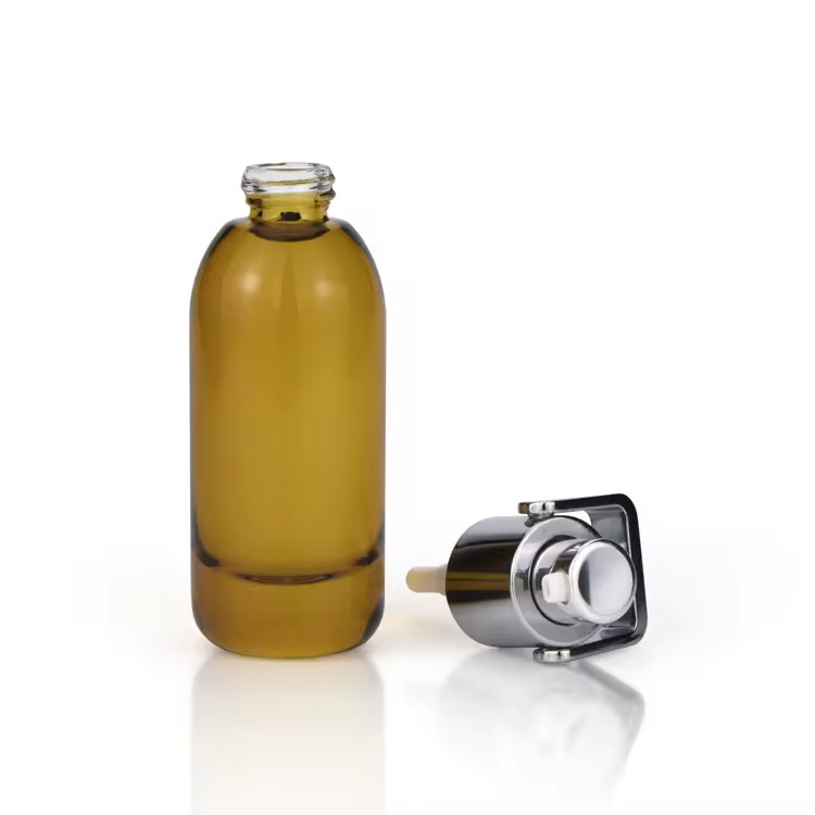 30ml-120ml basket cover lotion bottle 50ml thick bottom essence bottle cosmetic packaging material