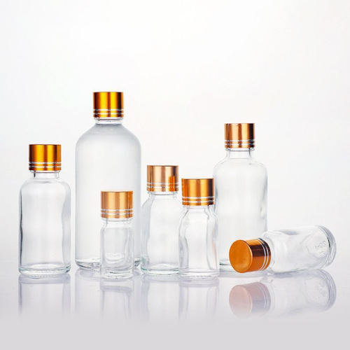 15ml-100ml transparent gold cap essential oil bottle, essence bottle 10ml sample bottle