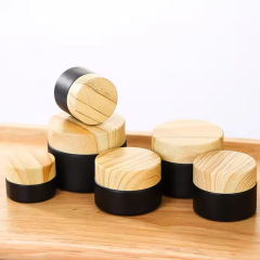 Black wood grain cap lotion bottle frosted light-proof spray bottle cosmetic glass cream bottle