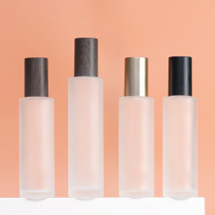 Cosmetic packaging 100ml frosted glass toner bottle 120ML matte gold cover makeup remover pure dew screw cap bottle