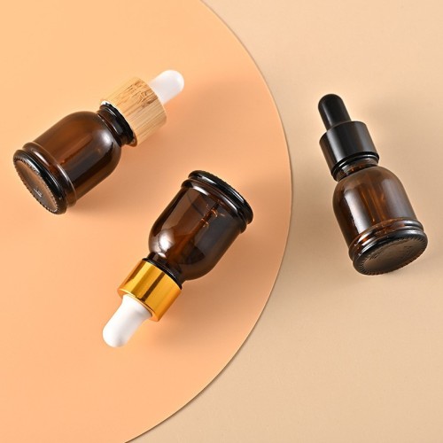 15ml brown double ring essential oil bottle ball cover essence liquid dropper bottle glass travel bottle