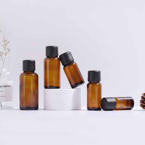5-100ml brown essential oil bottle 30ml brown aromatherapy bottle glossy anti-theft cover glass empty bottle