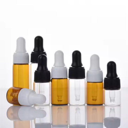 Brown dropper essential oil bottle 1ml 2ml 3ml 4ml 5ml essence glass sample bottle