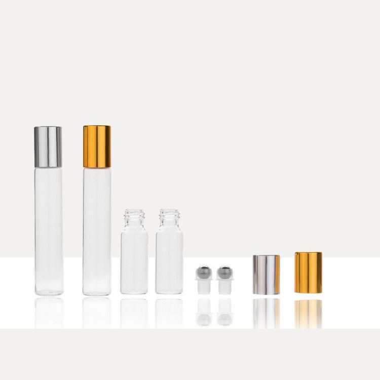 3-10ml brown transparent ball bottle glass roller bottle perfume essential oil pull tube bottle portable sub-bottle