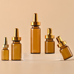 2-30ml brown bayonet vial, gold pointed aluminum cap ampoule stock solution bottle, glass freeze-dried powder bottle