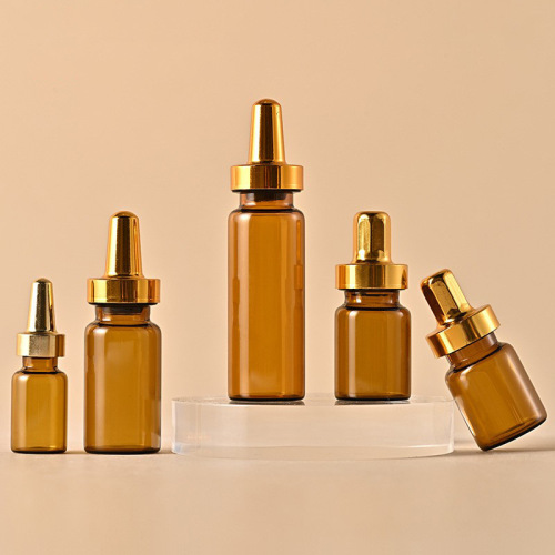 2-30ml brown bayonet vial, gold pointed aluminum cap ampoule stock solution bottle, glass freeze-dried powder bottle