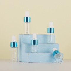 1-5ml transparent small essential oil bottle 2ml color anodized aluminum ring dropper bottle small sample bottle