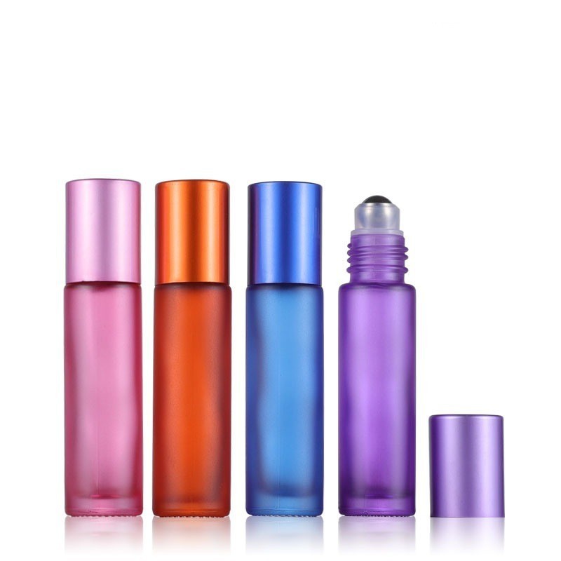 10ml colored glass roller bottle essential oil bottle perfume roller bottle cosmetics packaging bottle