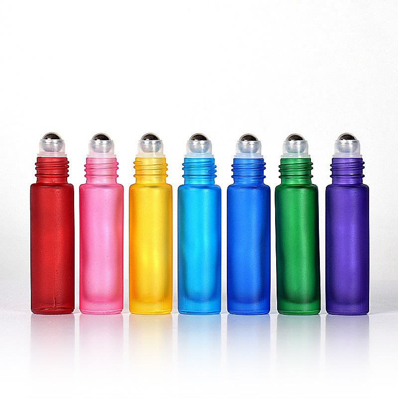 10ml colored glass roller bottle essential oil bottle perfume roller bottle cosmetics packaging bottle