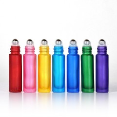 10ml colored glass roller bottle essential oil bottle perfume roller bottle cosmetics packaging bottle