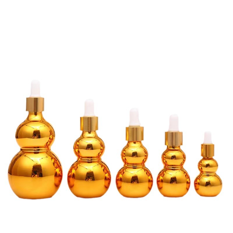 10ml20ml high-grade essential oil bottle gourd bottle electroplating glass dropper essence bottle cosmetics sub-bottle
