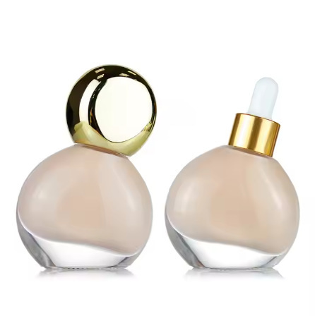 30ml small light bulb liquid foundation bottle irregular isolation cream glass essential oil bottle essence dropper bottle