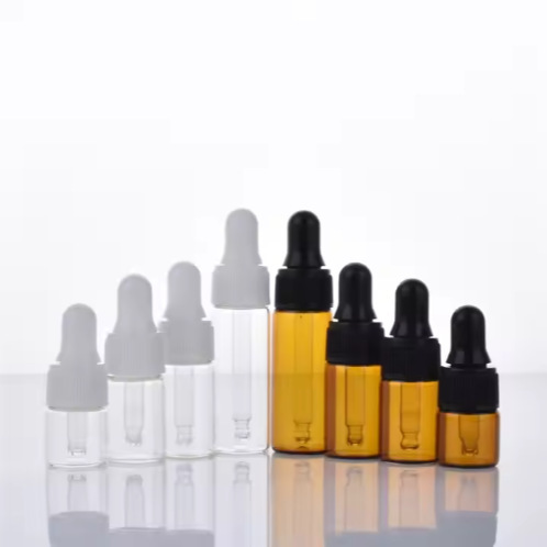 Brown dropper essential oil bottle 1ml 2ml 3ml 4ml 5ml essence glass sample bottle