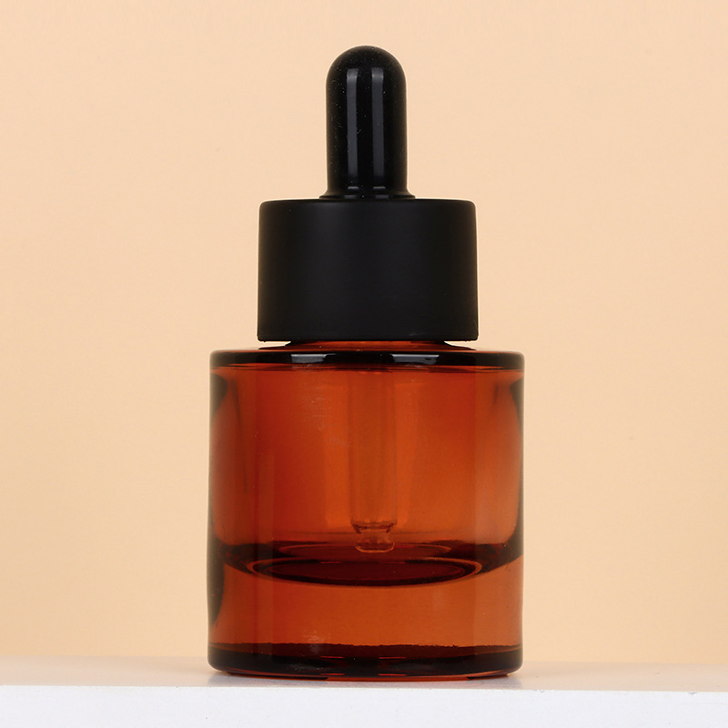 30ml thick bottom essential oil bottle light luxury brown glass bottle round dropper bottle essence liquid bottle