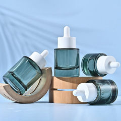 15-50ml glass dropper bottle dark green round essential oil bottle flat shoulder thick bottom essence bottle