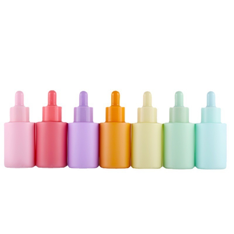 Glass cosmetic bottle 30ml macaron essential oil dropper bottle essence liquid bottle color sub-packaging sample bottle
