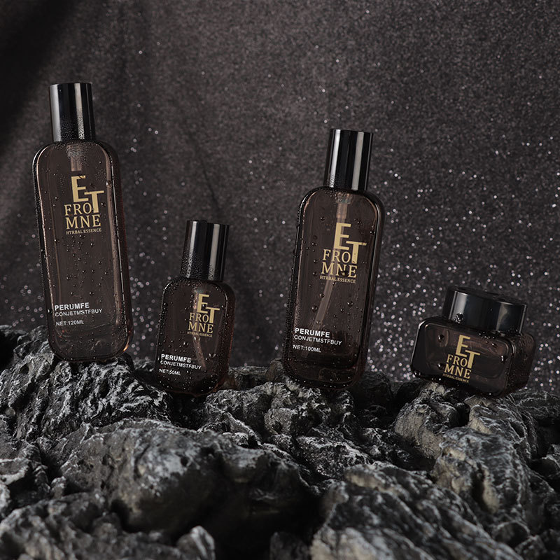 Fresh and simple cosmetic glass packaging square flat lotion bottle liquid foundation high-grade glass set sub-bottle