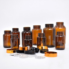 Brown glass capsule bottle, light-proof small medicine bottle, health product bottle, capsule bottle, fish oil