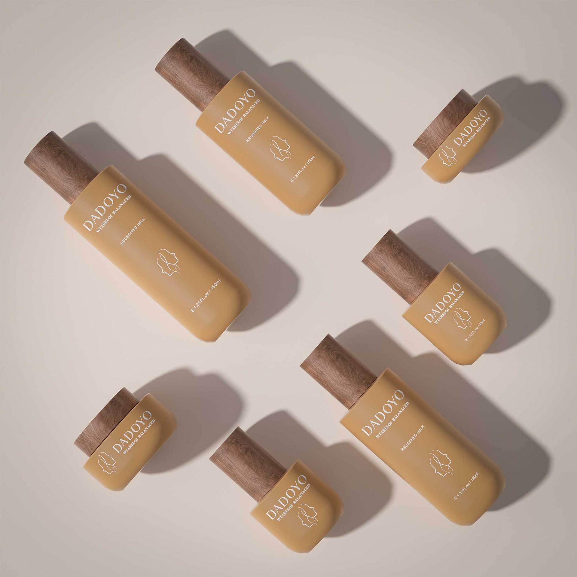 New slightly fat glass bottle cosmetic glass packaging material liquid bottle essential oil bottle lotion press bottle 150ML bottle