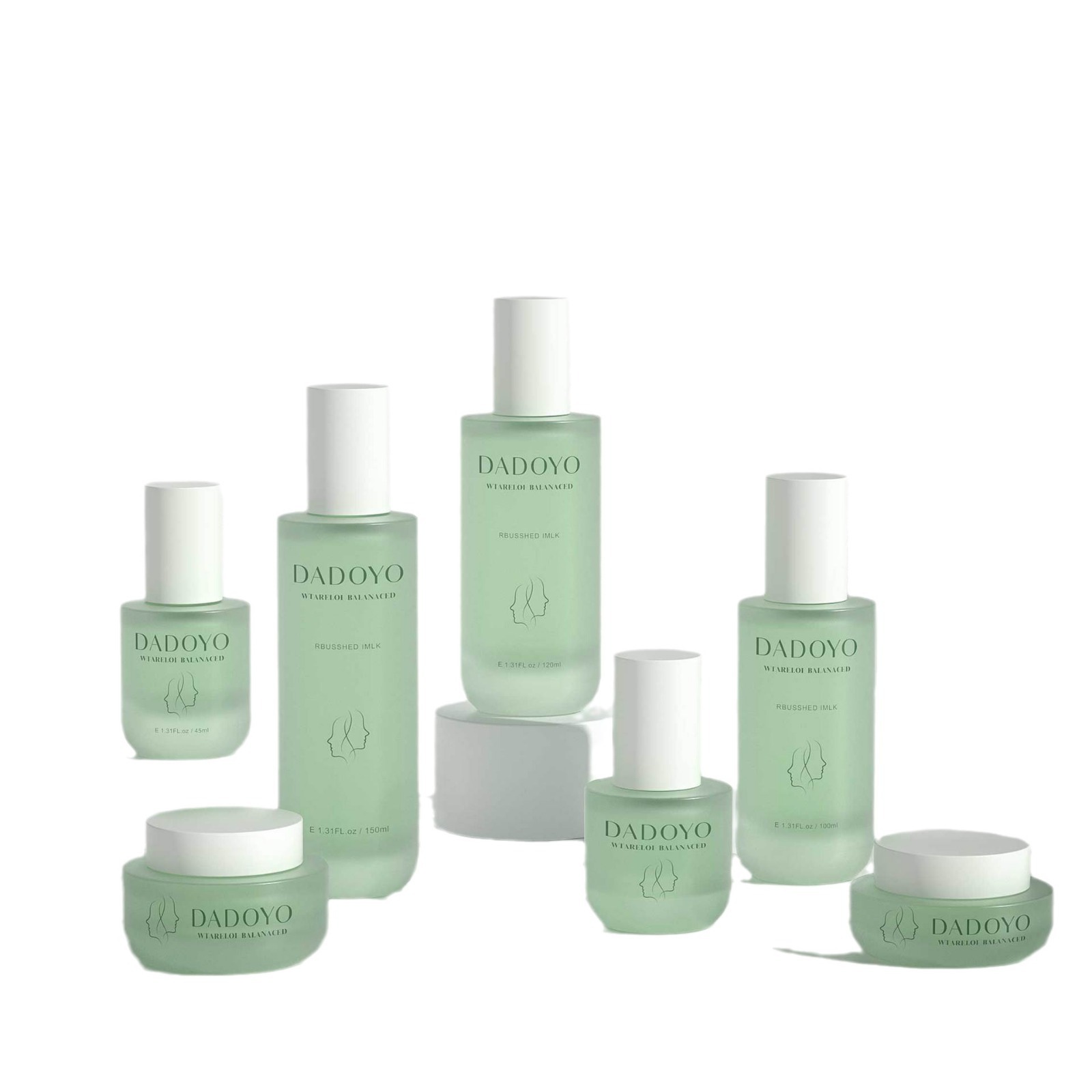 New slightly fat glass bottle cosmetic glass packaging material liquid bottle essential oil bottle lotion press bottle 150ML bottle