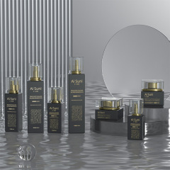 High-end glass new square set 120ML water bottle essence liquid foundation lotion glass bottle packaging