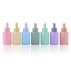 Glass cosmetic bottle 30ml macaron essential oil dropper bottle essence liquid bottle color sub-packaging sample bottle