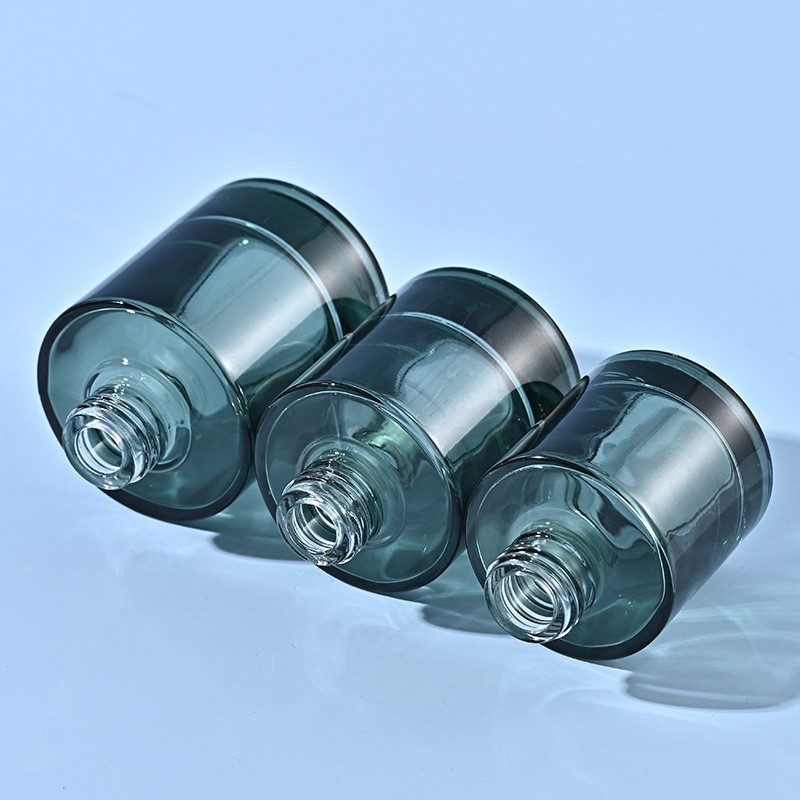 15-50ml glass dropper bottle dark green round essential oil bottle flat shoulder thick bottom essence bottle