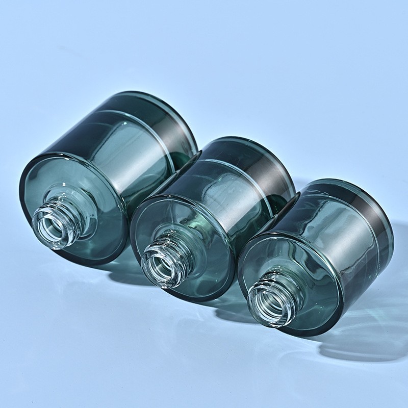 15-50ml glass dropper bottle dark green round essential oil bottle flat shoulder thick bottom essence bottle