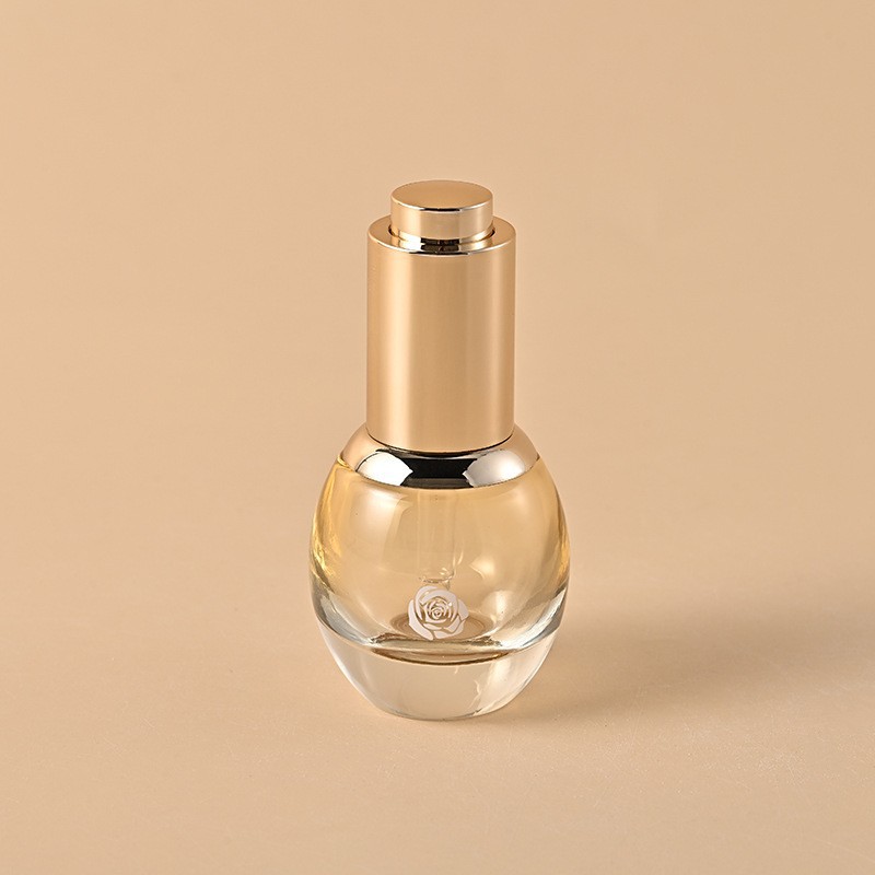 20ML shoulder dropper bottle high-grade glass essential oil bottle lotus ring pressure pump essence liquid sub-bottling