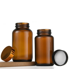Brown glass capsule bottle, light-proof small medicine bottle, health product bottle, capsule bottle, fish oil