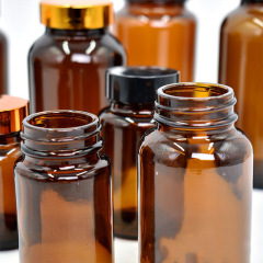 Brown glass capsule bottle, light-proof small medicine bottle, health product bottle, capsule bottle, fish oil