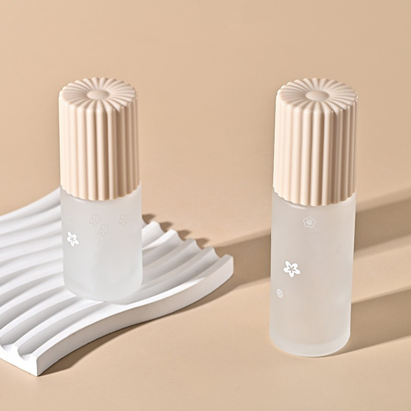 30ml cylindrical liquid foundation bottle 50ml frosted glass primer bottle Essence lotion bottle
