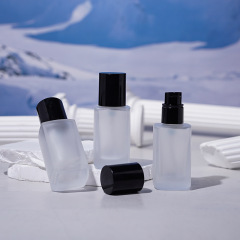 30ML liquid foundation bottle thick bottom cosmetic glass bottle LOGO printing isolation cream sub-bottle frosted bottle spot