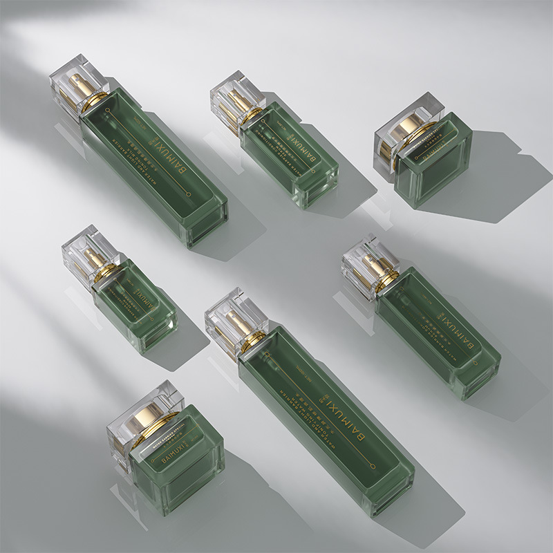 Square bottle cosmetic glass set essence bottle lotion bottle makeup water bottle cream foundation bottle