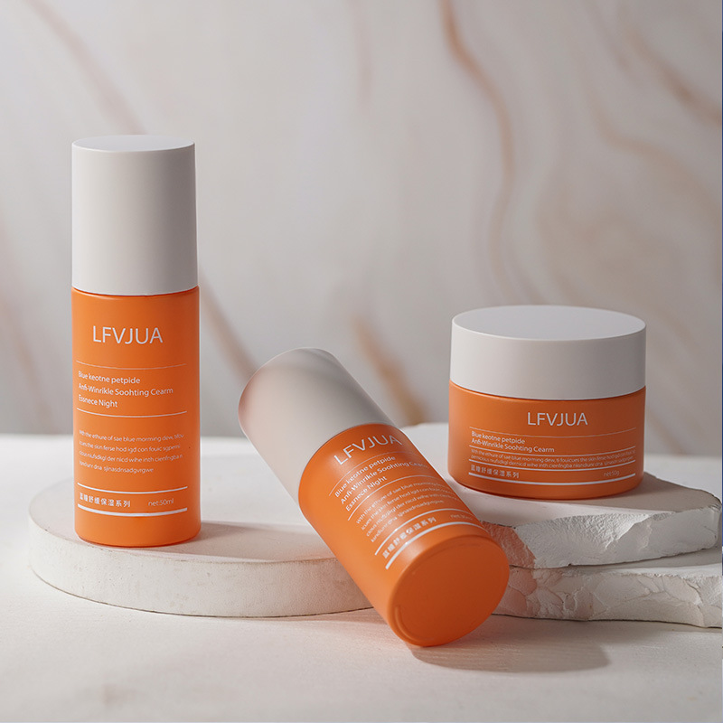 High-quality glass bottle set with flat shoulder straight round push-to-fill lotion bottle foundation lotion bottle cream sub-bottle