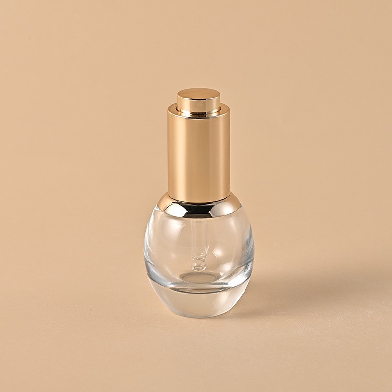 20ML shoulder dropper bottle high-grade glass essential oil bottle lotus ring pressure pump essence liquid sub-bottling