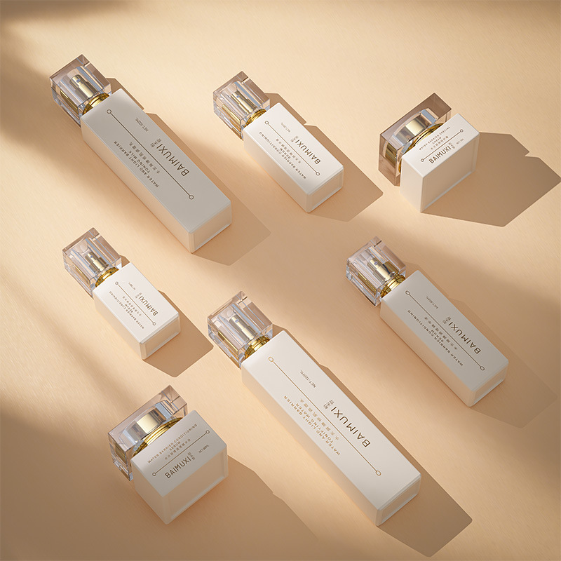 Square bottle cosmetic glass set essence bottle lotion bottle makeup water bottle cream foundation bottle