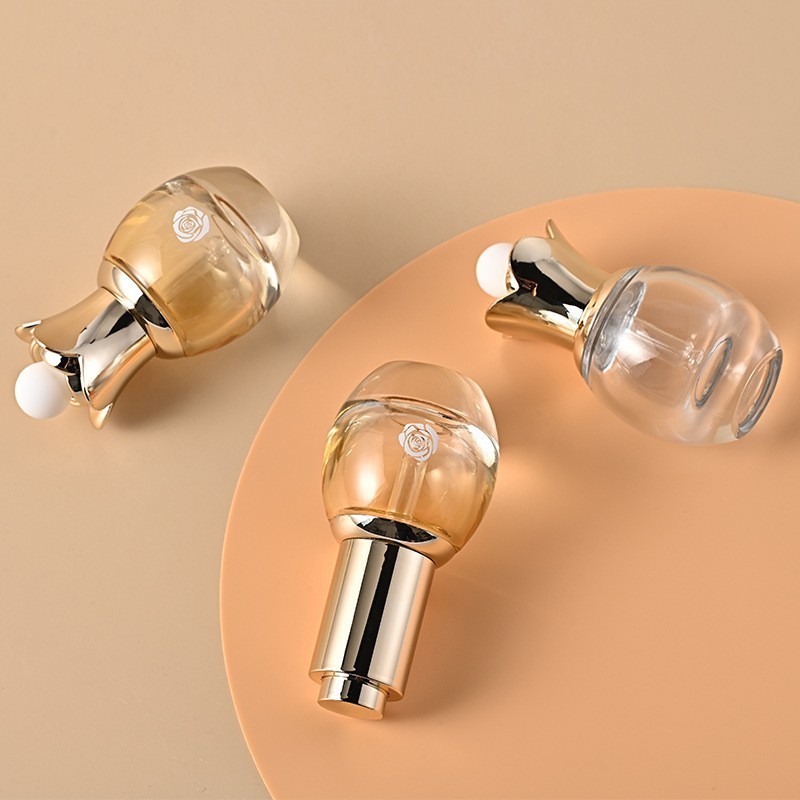 20ML shoulder dropper bottle high-grade glass essential oil bottle lotus ring pressure pump essence liquid sub-bottling
