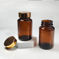 Brown glass capsule bottle, light-proof small medicine bottle, health product bottle, capsule bottle, fish oil