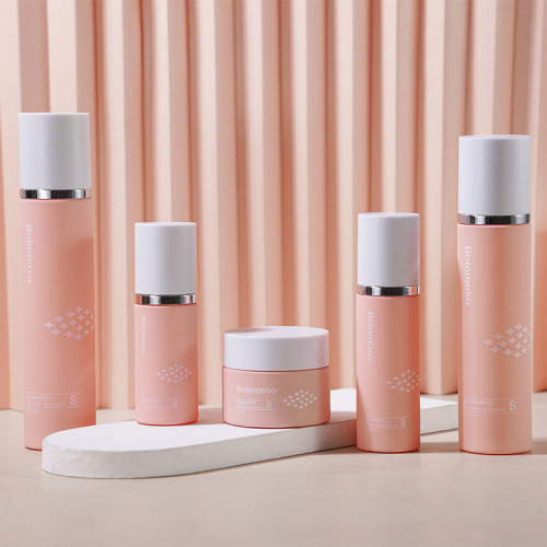 New straight round cosmetic glass bottle essence bottle thick bottom bottle matte cream bottle frosted cover liquid foundation empty bottle