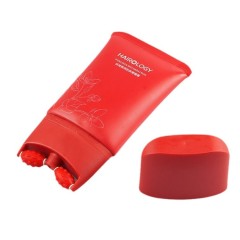 Customized red silicone neck cream packaging material 100g double roller hose