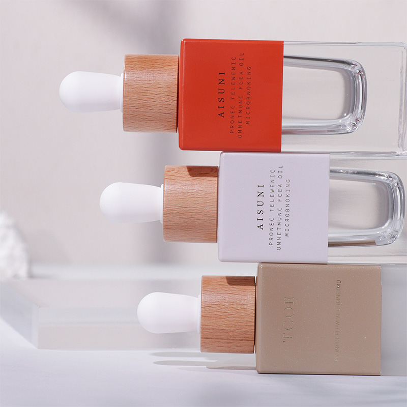 Cosmetic glass packaging material petal bottle lotion dispensing bottle push water bottle thick bottom high-end water lotion dispensing bottle