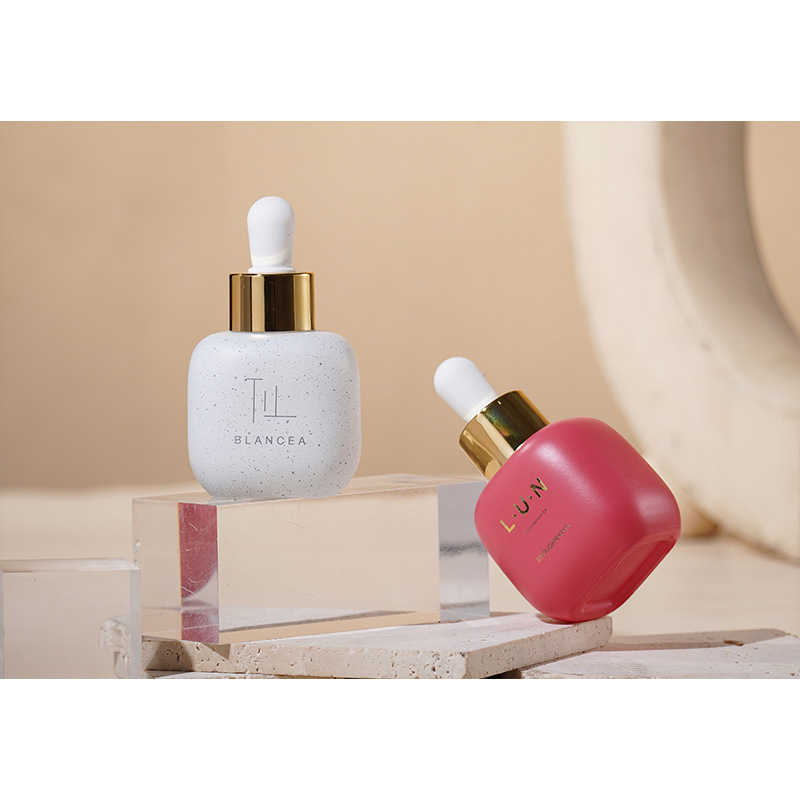 Cosmetic glass packaging 30ML essence bottle short fat essential oil sub-bottle dropper bottle original liquid sub-bottle