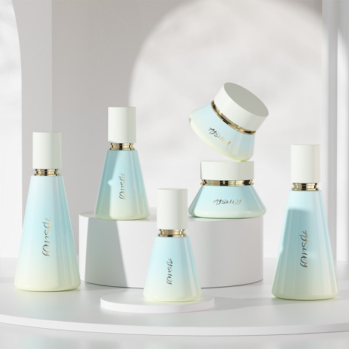 Shaped glass skin care packaging material 120ML toner empty bottle 100ML lotion bottle 50G cream sub-bottle