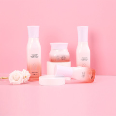 Skin care glass set square bottle 120ML wood grain accessories health care product packaging 40ML essence bottle lotion bottle