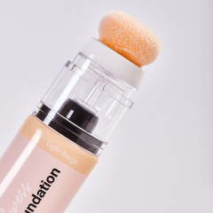 Makeup featured creative packaging material customized 60g PE liquid foundation hose with water drop sponge head