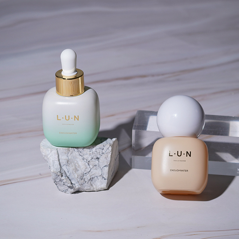 Cosmetic glass packaging 30ML essence bottle short fat essential oil sub-bottle dropper bottle original liquid sub-bottle